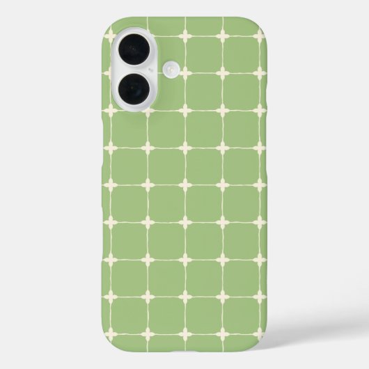 Strakke Neutrale Raster Minimalistische Saliegroen Case-Mate iPhone Case (Achterkant)