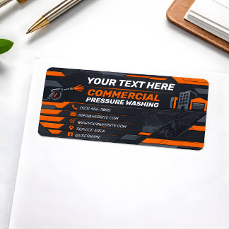 Strakke Obsidiaan Veelhoek Bedrijfsreiniging Etiket