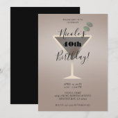 Strakke Olijf Martini Glam Cocktail Verjaardagsfee Kaart (Voorkant / Achterkant)