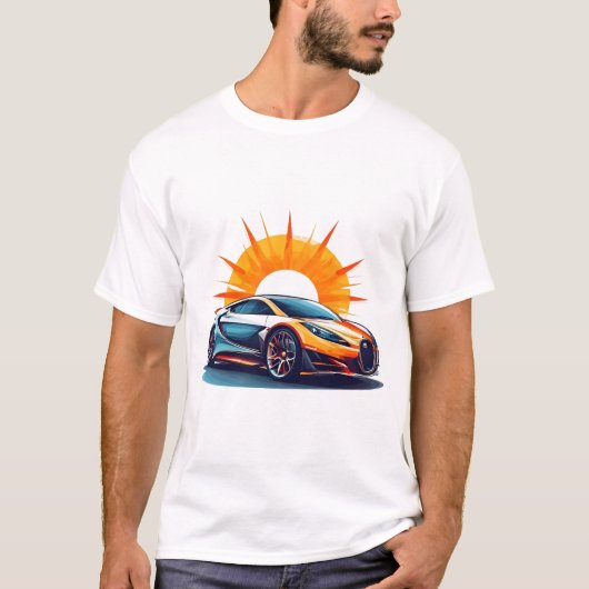 Strakke raceauto Zonne-energie kunst T-shirt (Voorkant)