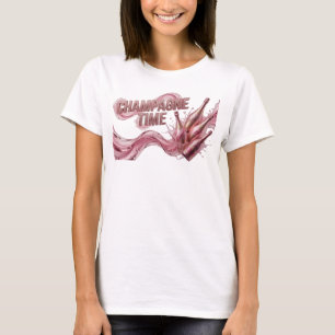 Strakke Rode CHAMPAGNE TIJD Shirt Ontwerp