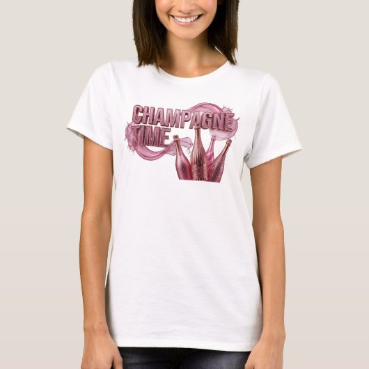Strakke Rode CHAMPAGNE TIME T-shirt (Voorkant)