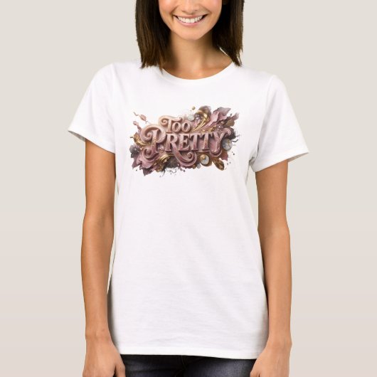Strakke Rode TEO PRETTY Citaat T-shirt (Voorkant)