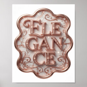 Strakke Roze ELEGANTIE Draagbare Kunst Poster