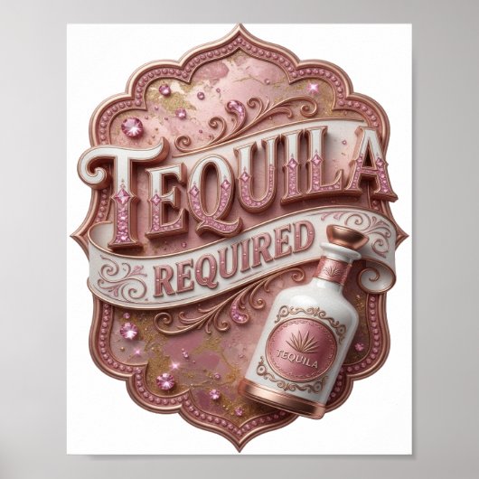 Strakke Roze TEQUILA NODIG Poster (Voorkant)