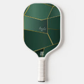 Strakke Saliegroene Asymmetrische Abstracte Pickleball Paddle (Achterkant)