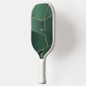 Strakke Saliegroene Asymmetrische Abstracte Pickleball Paddle (Links)