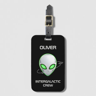 Strakke Sci-Fi UFO Buitenaardse Kop Bagagelabel