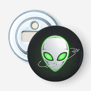 Strakke Sciencefiction Buitenwereldse Kop Button Flesopener