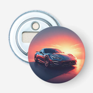 Strakke sportwagen rijdt bij een schilderachtige z button flesopener