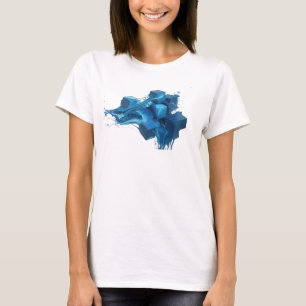Strakke & Stijlvolle Blauwe Abstracte Kubussen Cus T-shirt
