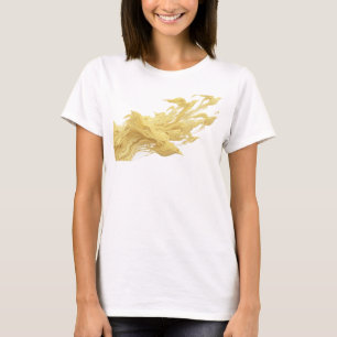 Strakke & stijlvolle gouden abstracte vogels kunst t-shirt