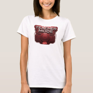 Strakke & Stijlvolle Rode TEACH MODE OFF Kunst Des T-shirt