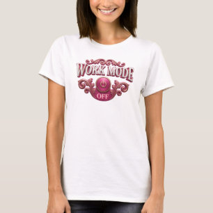 Strakke & Stijlvolle Rode WORK MODE OFF Grafische  T-shirt