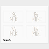 Strakke Tan 1% Melk Rechthoekige Sticker (Vel)