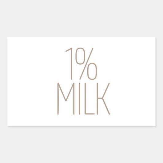 Strakke Tan 1% Melk Rechthoekige Sticker (Voorkant)