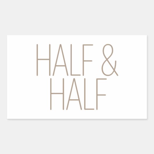 Strakke Tannige Half & Half Rechthoekige Sticker (Voorkant)