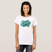 Strakke Teal ABSTRACTE KUNST Statement T-shirt (Voorkant volledig)