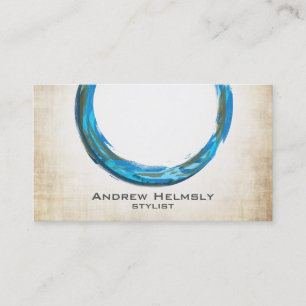Strakke, trendy blauwe teal ronde visitekaartjes