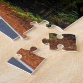 Strakke weg door het Misty Redwood bos Legpuzzel (Zijkant)