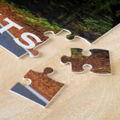 Strakke weg door het Misty Redwood bos Legpuzzel (Zijkant)