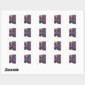 Strakke Zilver AMERIKA Sticker Afbeelding (Vel)