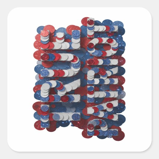 Strakke Zilver AMERIKA Sticker Afbeelding (Voorkant)