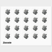 Strakke Zilveren Abstracte Sticker Kunst (Vel)