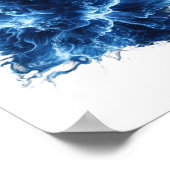 Strakke Zilveren BLAUWE VLAM Statement Design Poster (Hoek)