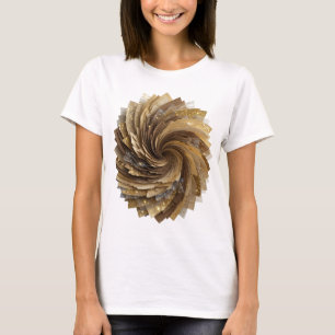 Strakke Zilveren GOLDEN SPIRAL-afdruk T-shirt