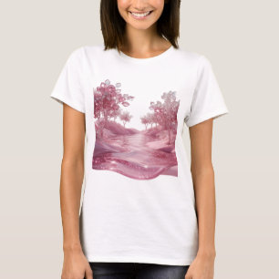 Strakke Zilveren ROZE JEWELRY LANDSCAPE Citaat T-s T-shirt