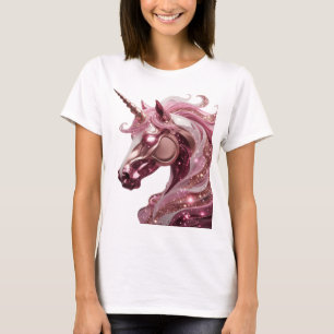 Strakke Zilveren UNICORN Citaat Design T-shirt