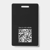 Strakke Zwart & Goud Crème QR Code Notaris Foto ID Badge (Achterkant)