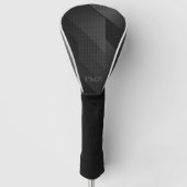Strakke Zwarte Geometrische Initialen Golfheadcover (Voorkant)