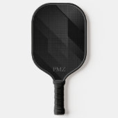 Strakke Zwarte Geometrische Initialen Pickleball Paddle (Voorkant)