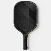 Strakke Zwarte Geometrische Initialen Pickleball Paddle (Achterkant)
