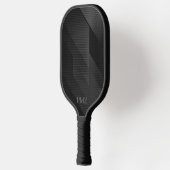 Strakke Zwarte Geometrische Initialen Pickleball Paddle (Links)