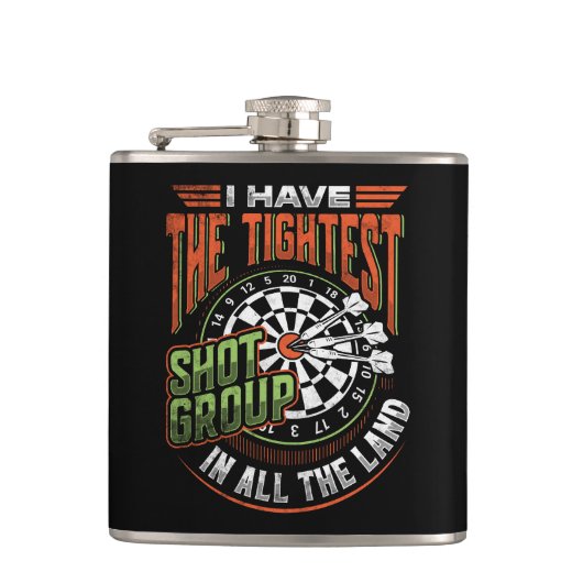 Strakste Shot Group in de Land Dart Flask 6 oz. Heupfles (Voorkant)