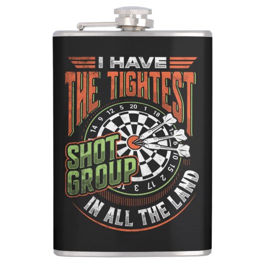 Strakste Shot Group in de Land Dart Flask 8 oz. Heupfles (Voorkant)