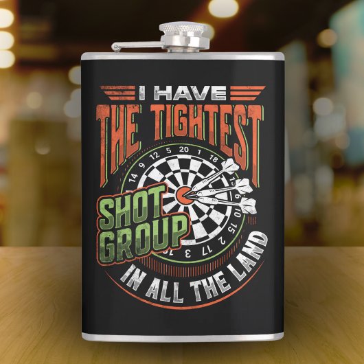 Strakste Shot Group in de Land Dart Flask 8 oz. Heupfles
