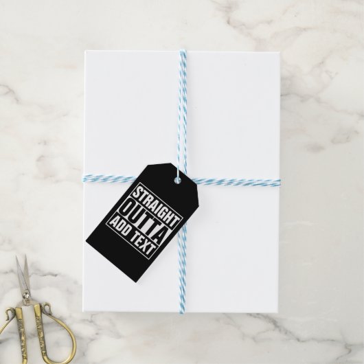 STRAKTE OUTTA - voeg hier jouw tekst/creëer eigen Cadeaulabel (Met Touw)