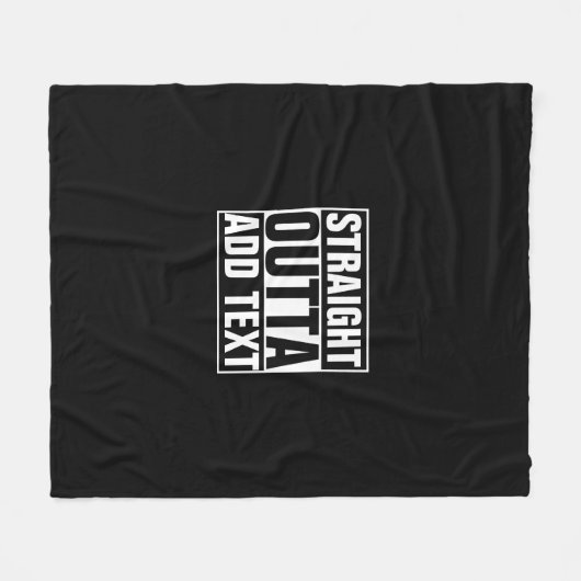 STRAKTE OUTTA - voeg hier jouw tekst/creëer eigen  Fleece Deken (Voorkant (Horizontaal))