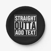 STRAKTE OUTTA - voeg hier jouw tekst/creëer eigen  Papieren Bordje (Voorkant)