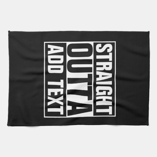 STRAKTE OUTTA - voeg hier jouw tekst/creëer eigen  Theedoek (Horizontaal)