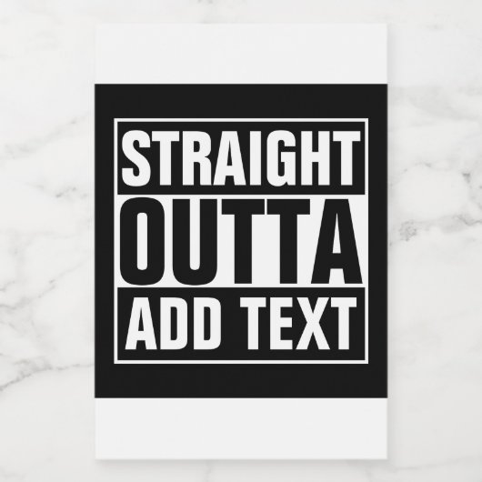 STRAKTE OUTTA - voeg hier jouw tekst/creëer eigen  Voedselcontainer Etiket (Enkel label)