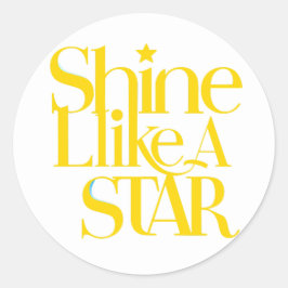 stralen als een ster ronde sticker