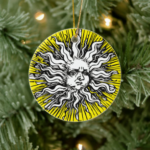 Stralen Elegantie:  zon Keramisch Ornament
