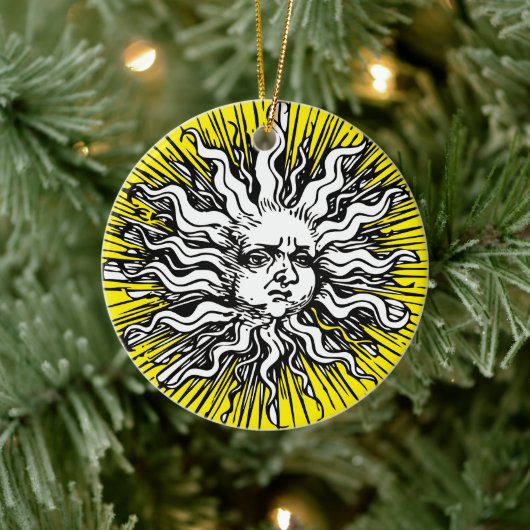 Stralen Elegantie: zon Keramisch Ornament (Boom)
