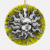 Stralen Elegantie: zon Keramisch Ornament (Voorkant)