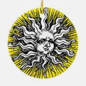 Stralen Elegantie: zon Keramisch Ornament (Achterkant)